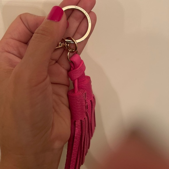 Kate Spade Barbie pink purse/bag charm and /or keychain- leather tassels - Picture 2 of 5